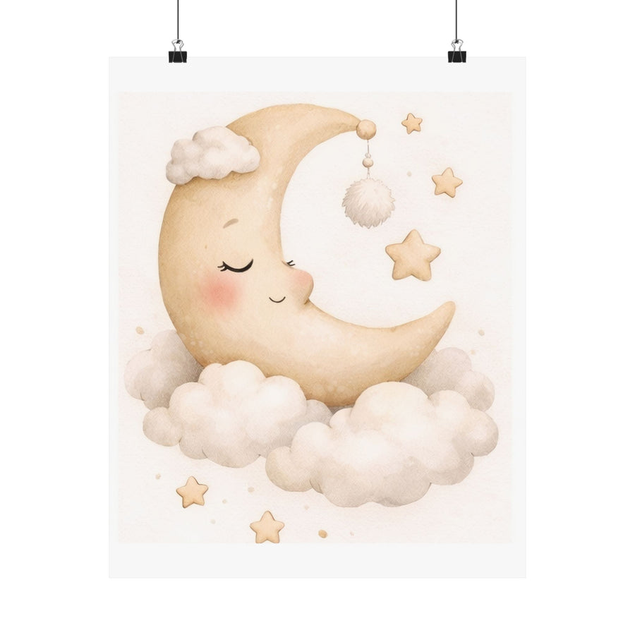 Moon Nursery Wall Art | Neutral Celestial Baby Print | Moon and Stars Nursery Decor