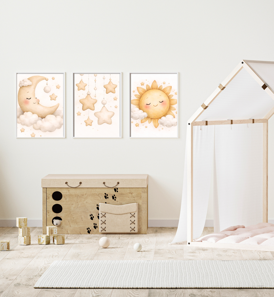 Celestial Nursery Wall Art Set of 4
