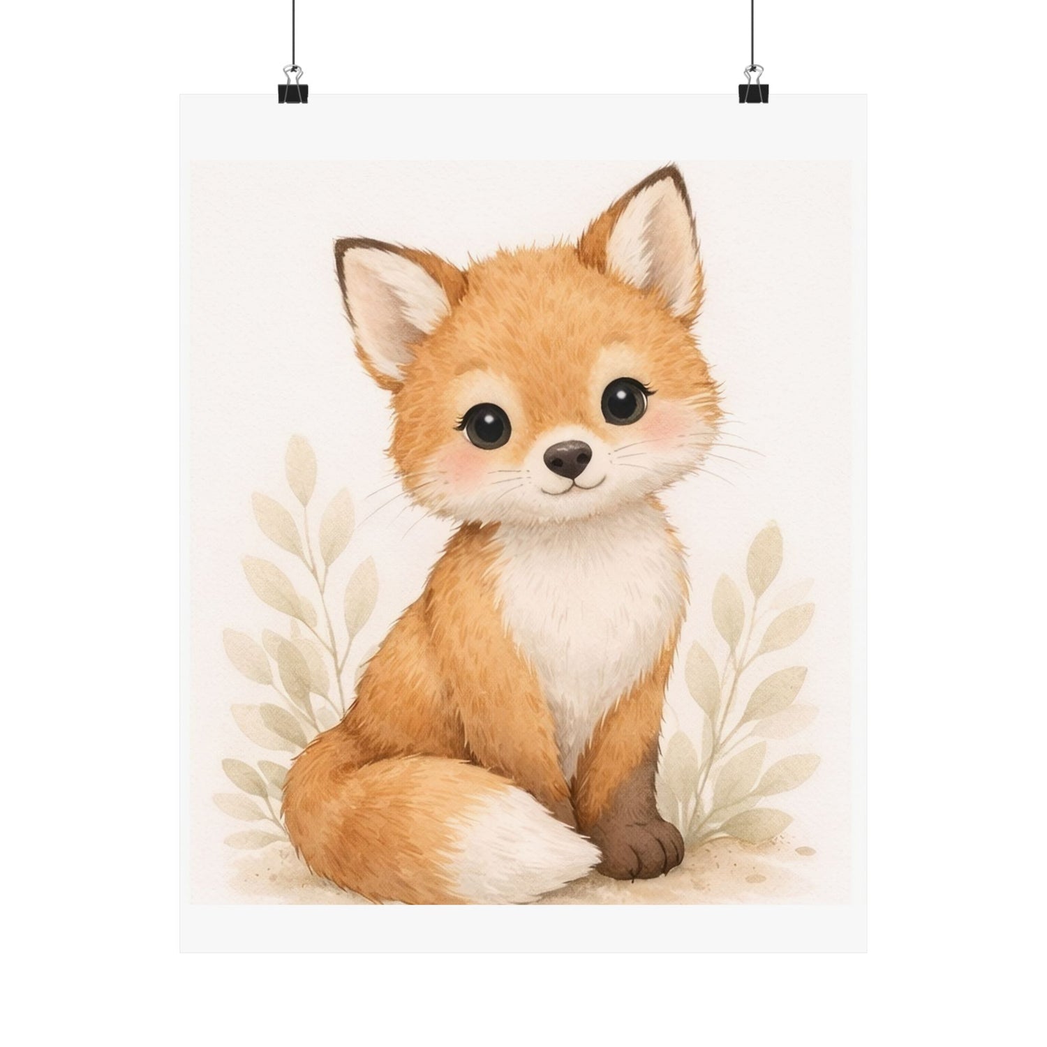Neutral Fox Nursery Wall Art | Woodland Baby Animal Print | Gender Neutral Nursery Decor