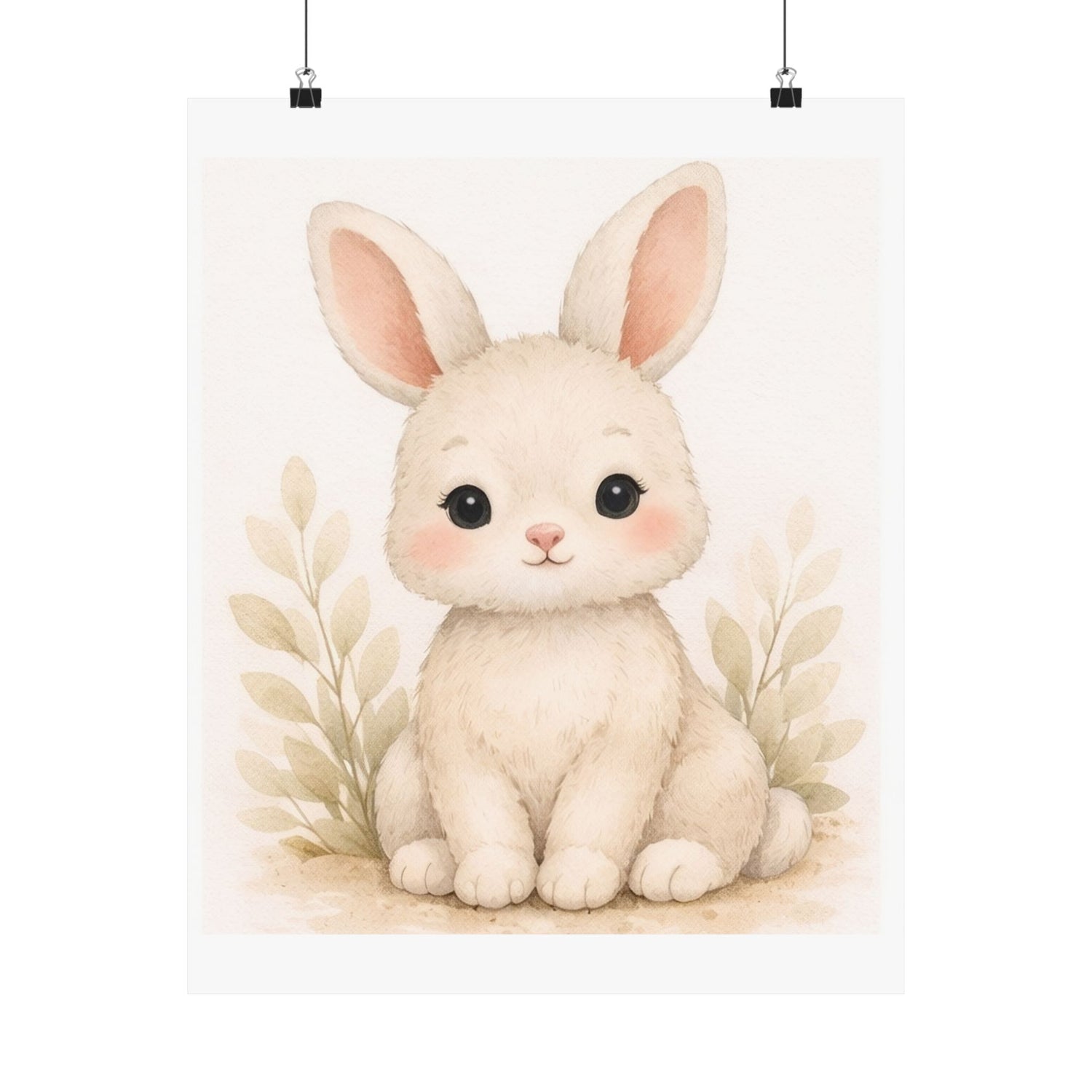 Bunny Nursery Wall Art | Neutral Rabbit Baby Print | Minimalist Nursery Decor