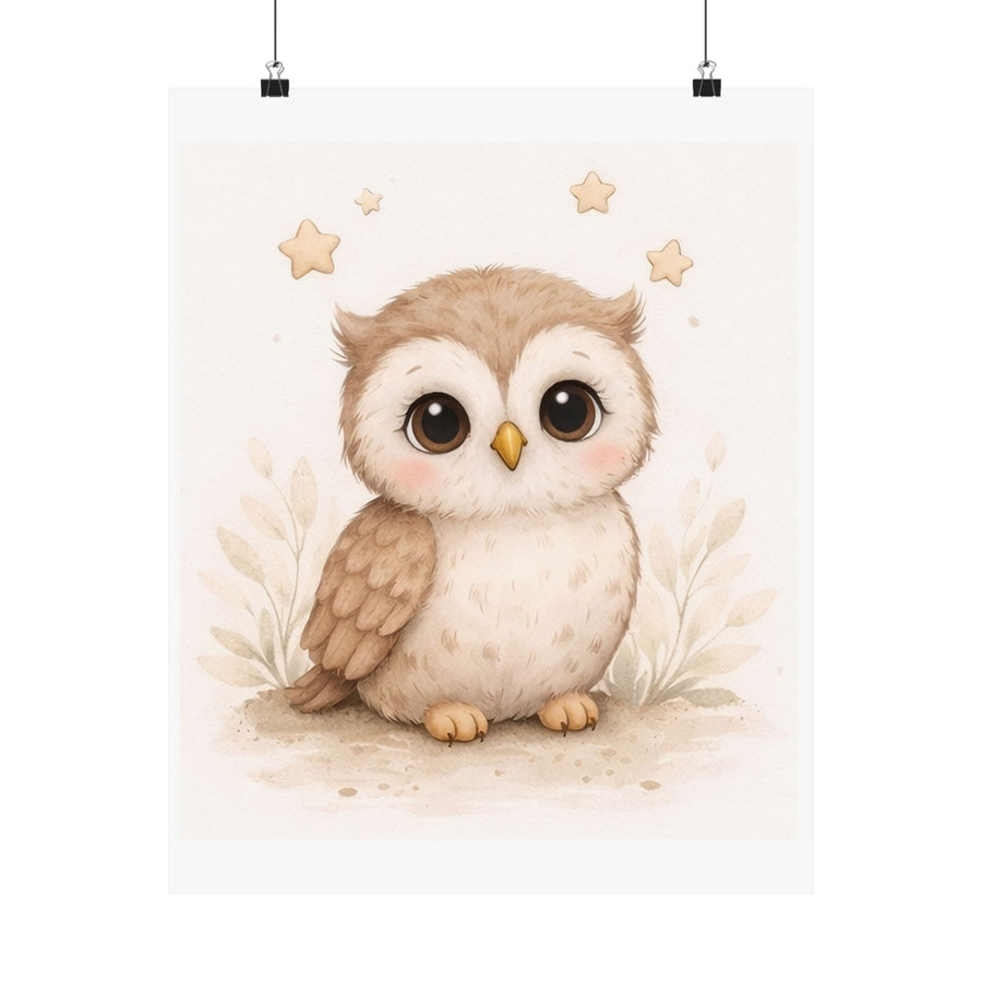 Owl Nursery Wall Art | Neutral Woodland Owl Print | Baby Room Decor